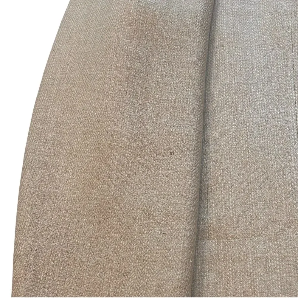 Lanvin Paris New York Vintage 80s Light Tan Textured Linen Blazer 42R*